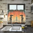 thumbnail image 4 of Yayeee Kitchen Curtains Tier Pair Light Filtering 27"x36" Rod Pocket Short Cafe Window Panel, Astronaut in Rain, 4 of 7