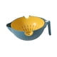 thumbnail image 4 of Cesta para lavar verduras, colador de alimentos, 2 capas, ahorro de espacio, limpieza de frutas, lavabo, colador, cuenco para frutas, arroz y verduras azul, 4 of 9