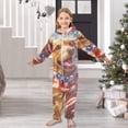 thumbnail image 6 of Golden Retriever American Flag One Piece Pajamas Soft Jumpsuit Cozy Sleep and Play Romper Zipper and Pockets 5-6T, 6 of 8