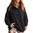 thumbnail image 3 of Womens Sweatshirt Mock Neck Henley Pullover Oversized Fall Outfits,S, 3 of 9