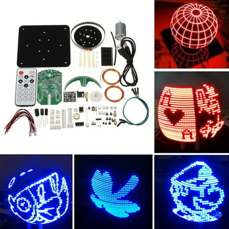 - Spherical Rotation 56 LED Lamp POV Rotating Clock DIY Part + TTL Serial Downloader