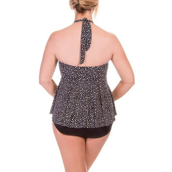 Suddenly Slim by Catalina Women's PlusSize Slimming Flyaway Halter One