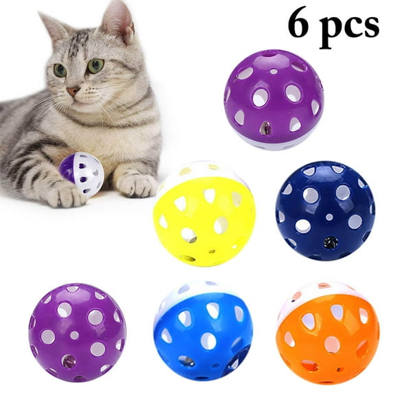 Byepica 6PCS Cat Toy Bell Ball Interactive Pet Playing Toy for Kitten Cat