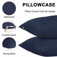 thumbnail image 5 of Throw Pillow Covers 26x26 Inch Set of 2, Solid Dark Blue Waterproof Outdoor Pillow Covers, Minimalism Abstract Denim Texture Decorative Cushion Pillowcases for Couch, Sofa, Bed, Garden, Patio, 5 of 9