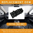 thumbnail image 3 of For Honda Accord 2008 2009 2010 2011 2012 Driver Side Window Switch Control Button, Replaces 35750-TB0-H01 Door Lock Window Control Switch -black, 3 of 6