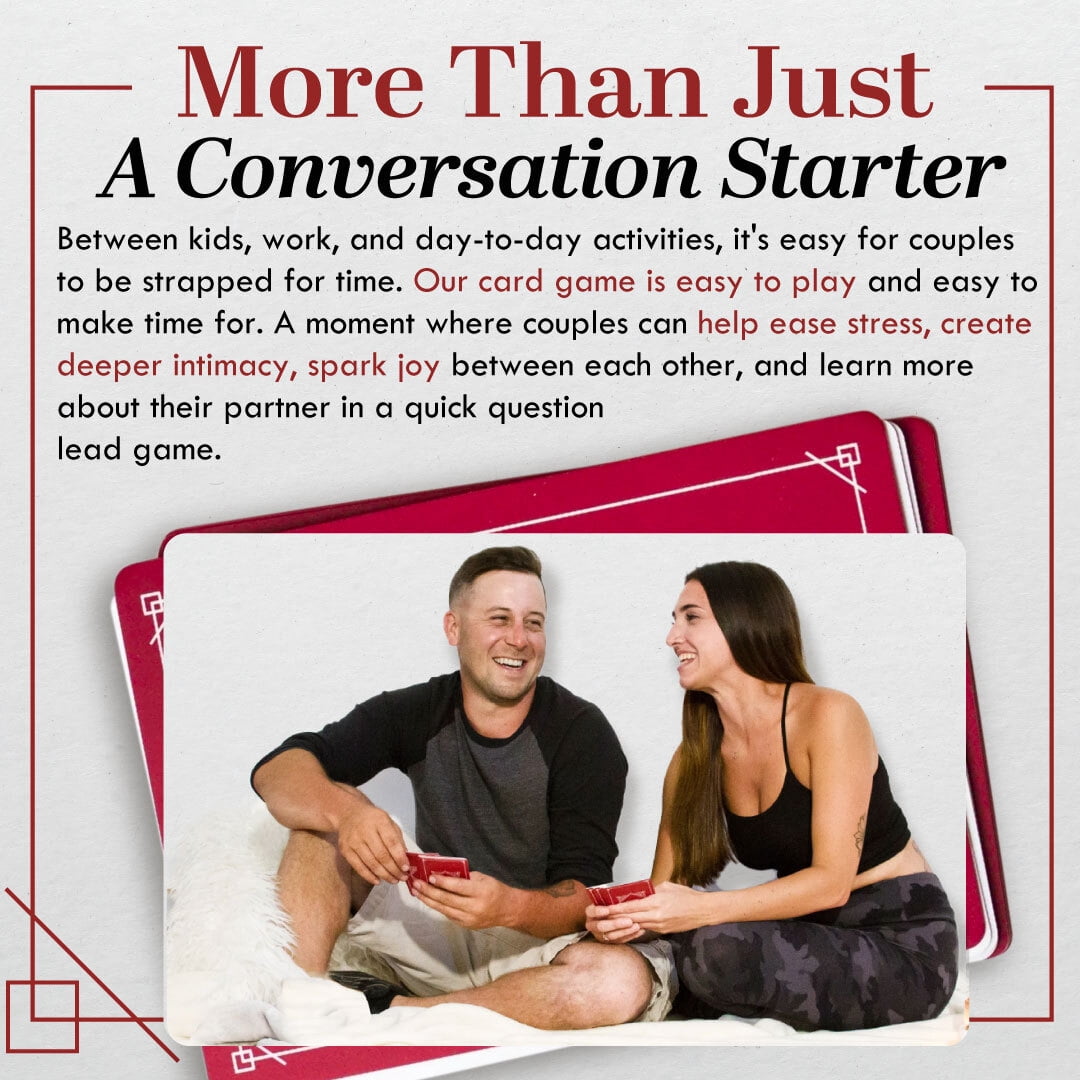 BETTER TOGETHER Couples Conversation Cards Game – 100 Romantic & Deep Questions for Date Night – Relationship Building Card Game for Him & Her – Anniversary, Bridal Shower, Valentine’s Gift