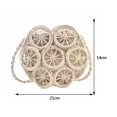 thumbnail image 1 of Bolsa De Hombro Bolsa tejido hueco circular Bolsa cruzado de verano para mujer Bolsa de playa con cuerda de papel (Beige) Hugtrwg Para Estrenar, 1 of 9