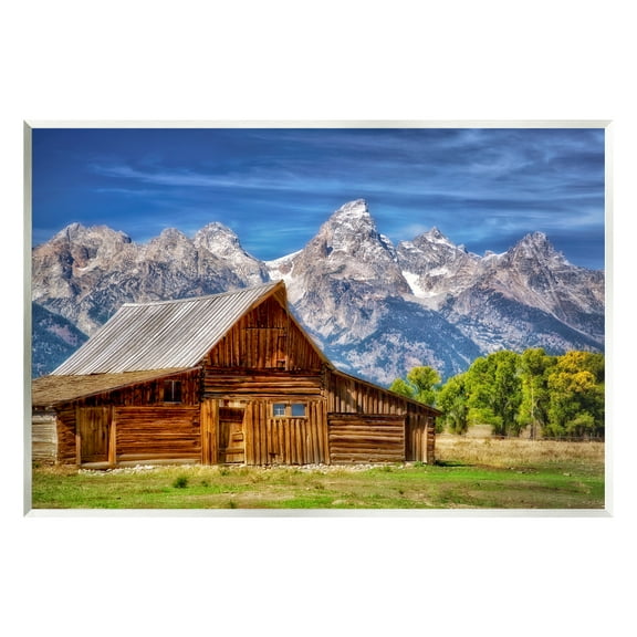 Stupell Industries Cabin Mountain Range Landscape Landscape Photography Unframed Art Print Wall Art
