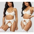 thumbnail image 2 of Conjunto de lencería sexy de 3 piezas con escote en V profundo y tirantes en la cadera, estilo europeo y americano, 2 of 5