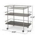 thumbnail image 5 of Metal Bar Car with Glass,Black+Silver Glass Furniture Dining Kitchen Islands Carts, 5 of 11