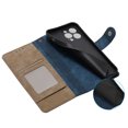 thumbnail image 5 of Dteck Leather Wallet Case with Hand Strap for iPhone 11 Pro 5.8 Inch, Zipper Card Slot Long Pocket Soft TPU Shockproof Magnetic Buckle Case Cover for iPhone 11 Pro,Blue, 5 of 8