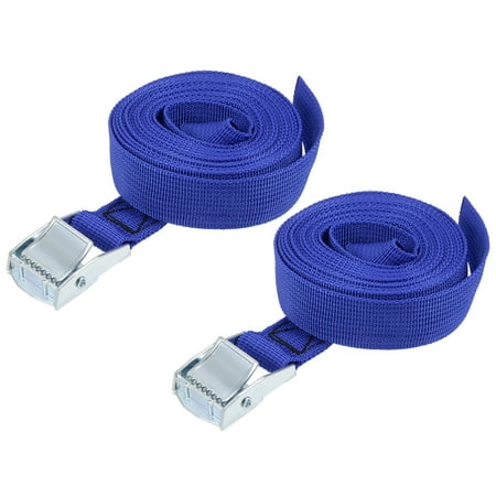 Buckle Tie Down - 3Meters x 25mm Lashing Strap Cargo Tie Down Straps w Cam Buckle 250Kg Work Load, Blue, 2Pcs