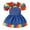 Blue, variant on Toimothcn Toddler Girls Clothes Sets Long Sleeve Casual Rainbow Printed Lapel Shirts Denim Overalls 2Pcs Outfit Sets Soft Comfortable Clothes Set Comfy Girl'S Dailywear