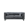 thumbnail image 4 of Uspridefurniture Lueck 76'' Velvet Rolled Arm Chesterfield Sofa, Gray, 4 of 5