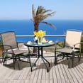thumbnail image 1 of Costway 3PCS Patio Bistro Furniture Set Rocking Glider Chair Glass Table W/Umbrella Hole, 1 of 10