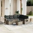 thumbnail image 1 of vidaXL 8 Piece Garden Sofa Set with Cushions Grey Poly Rattan, 1 of 5