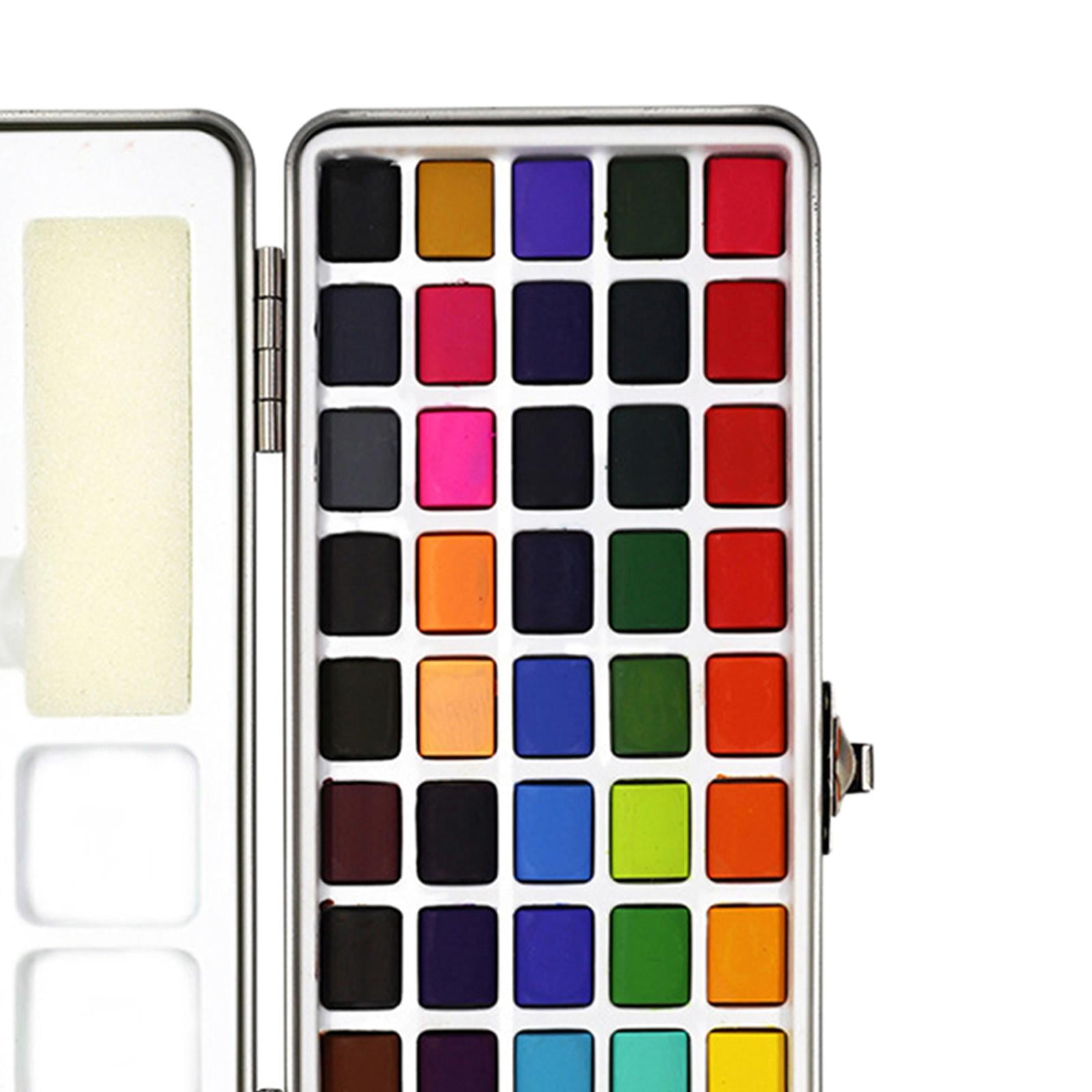 Portable Solid Watercolor Paint Set with Storage Case Professional Water Painting Pigment for Painting Coloring Adults Kids Amateur Hobbyists 50 Colors
