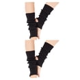 thumbnail image 3 of Sonducket 1 par de calentadores de piernas de punto para mujer, mallas acrílicas a la moda para deportes al aire libre, calcetines cálidos de Negro 2piezas, 3 of 6