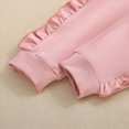 thumbnail image 6 of HCNTES Baby Girl Clothes Winter Girls Clothes Girl Winter Clothes Toddler Solid Color Ruffle Sleeved Crewneck Sweatshirts + Joggers Pants Set, 6 of 9