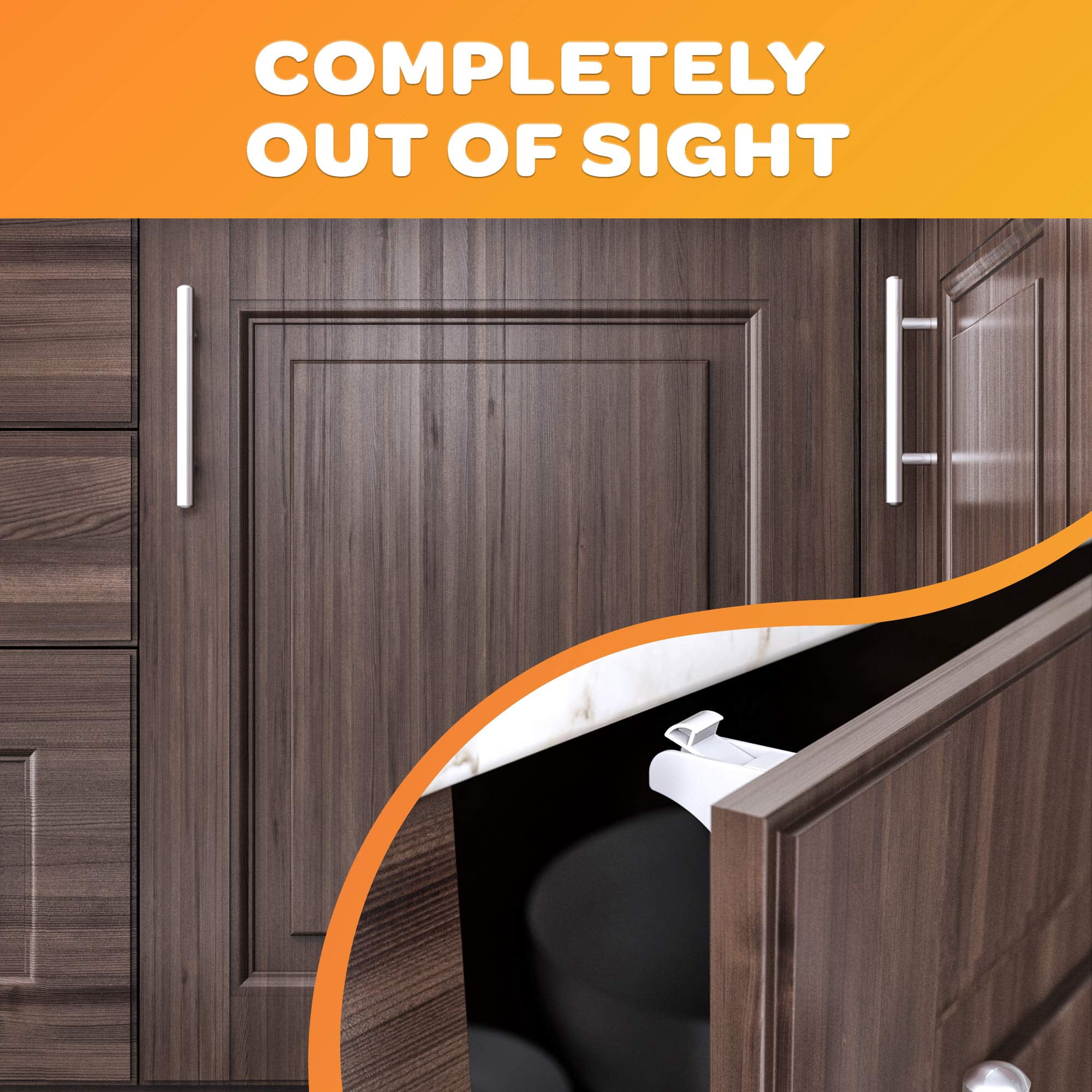 Jambini Magnetic Cabinet Locks - Baby Proofing Cabinets Child Safety Locks for Cupboards (4 Locks + 1 Key)