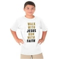 thumbnail image 5 of Walk With Jesus Christ Run Religious Crewneck T Shirts Boy Girl Teen Brisco Brands XS, 5 of 6