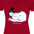 thumbnail image 4 of Inktastic Let it Snow Sassy Snowman in Top Hat Women's V-Neck T-Shirt, 4 of 5