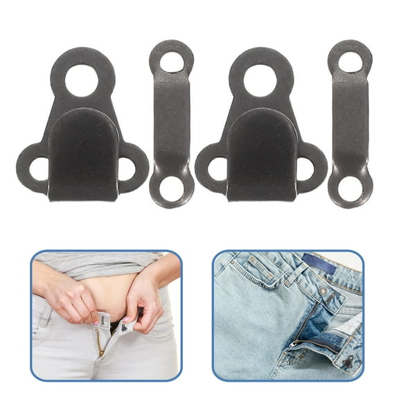 BESTYASH 20Pcs Sewing Clasp Snaps Fasteners Metal Dark Grey Hook Closure for Trousers