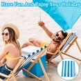 thumbnail image 4 of 2 sillas plegables de playa de repuesto, de lona azul y blanca, para exteriores, de 115 x 43 cm, reclinables., 4 of 5