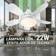 thumbnail image 2 of Lámpara Ventilador de 22 W con Aspas Desmontables  Socket E27 Luz Blanca, 2 of 7
