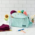 thumbnail image 3 of PAVILIA Knitting Bag for Crocheting, Small Crochet Bag Organizer, Yarn Storage Holder for Knitter, Crossbody Knitting Project Bag for Yarns Crochet Accessories, Gifts For Crocheter Knitter, Teal, 3 of 7