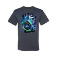 thumbnail image 2 of Great White Shark Species in Ocean | Mens Fishing Graphic T-Shirt, Vintage Heather Navy, Large, 2 of 3
