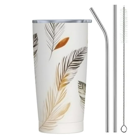 

Autua Leaves 20oz Car Tumbler with Straw 304 Stainless Steel Funny Birthday Gifts for Women Friends Thermal Insulation and Cold Preservation 20oz