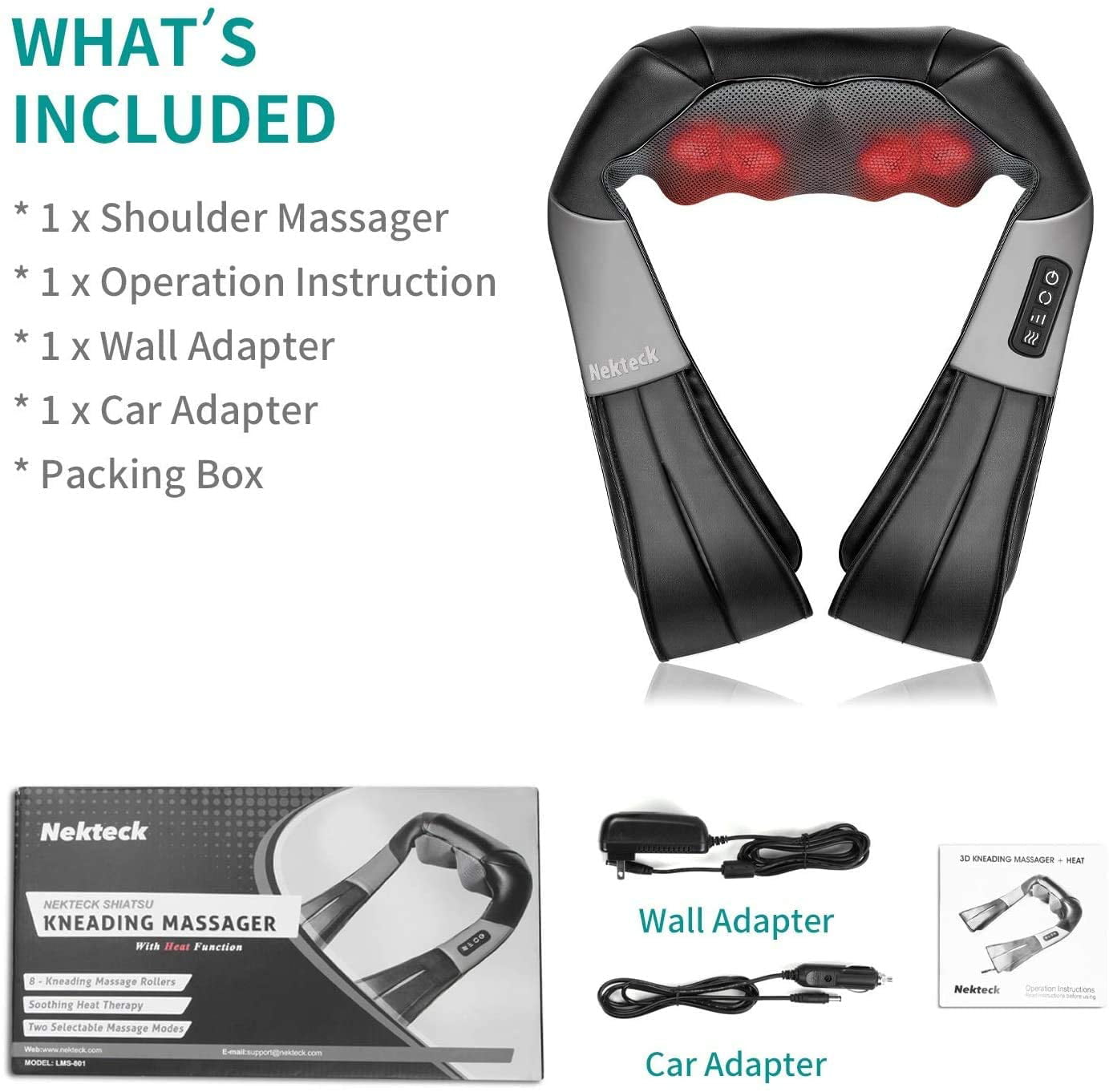 Shiatsu Neck and Back Massager with Soothing Heat - Deep Tissue 3D Kneading Massage  Pillow, 1 pc - Fry's Food Stores