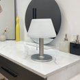 thumbnail image 2 of Lámpara de mesa solar para exteriores, impermeable, lámpara de mesa para terraza exterior regulable de 3 vías, lámpara de noche moderna solar, lámpara de mesa solar inalámbrica con cremallera (plata), 2 of 5