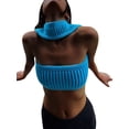 thumbnail image 1 of Haut Tube Tricoté à Col Halter pour Femmes Été Sans Manches Crop Top Ajusté Dos Nu, 1 of 6