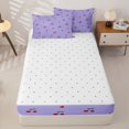 thumbnail image 4 of Erosebridal Lovely Cherry Dot Zipper Twin Comforter Sets with Fitted Sheet and 2 Pillowcases,Red Loves Pattern Zipper Bedding Set For Girls,Reversible,4-Piece, 4 of 7