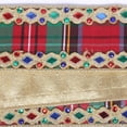 thumbnail image 2 of 2.5" Multi Plaid Jewel Gold Trim Ribbon (5 Yards), 2 of 2
