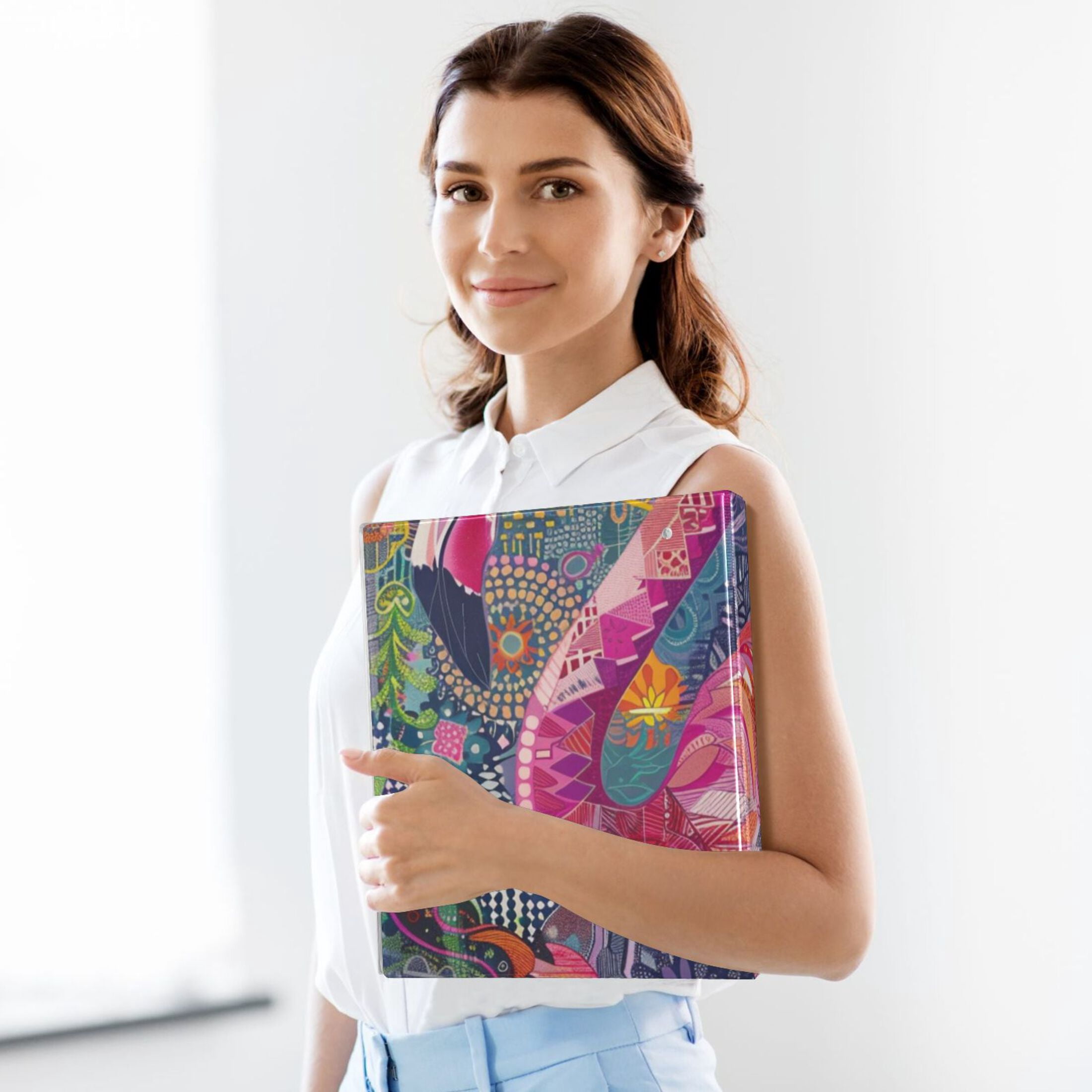 Pink Flamingo 3 Ring Binders 1.5 inch Hardcover File Folders with Interior Pockets A4 Size Organizer for School Office Hospital