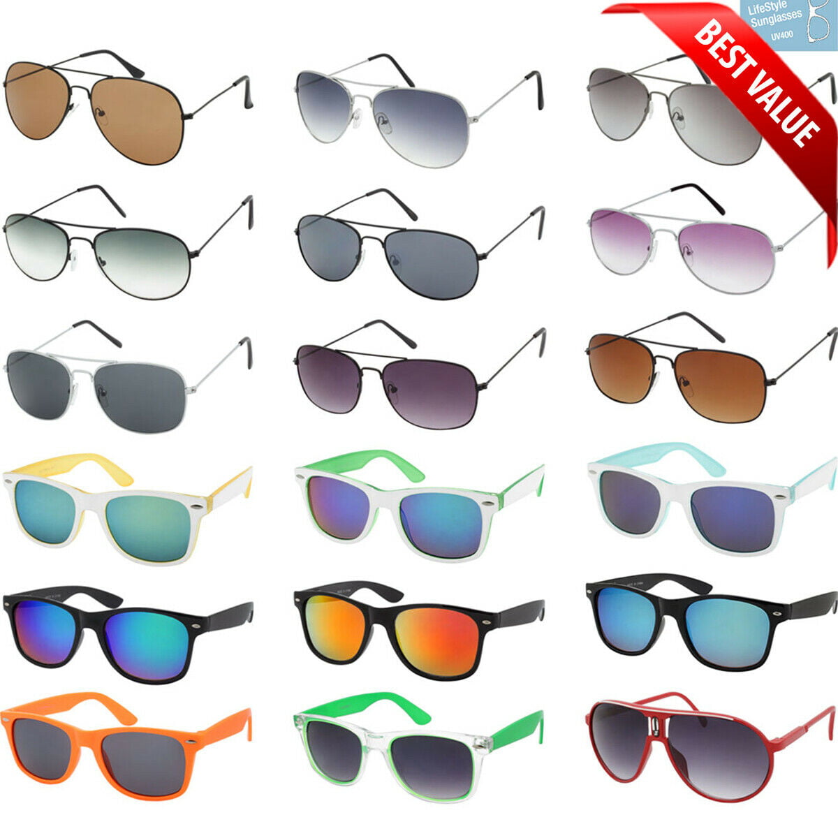 20 pcs Wholesale Sunglasses Lot Unisex Men Women Assorted Styles $100 VALUE 