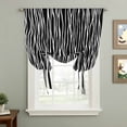 thumbnail image 2 of Black Striped Balloon Curtains 63 Inch Length for Living Room/Bedroom, Retro Wave Lines Texture Simple Rod Pocket Privacy Door Curtains Decorative Tie Up Shade for Window 52"x63", 2 of 8