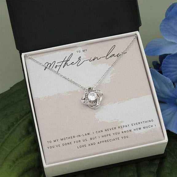 To My Mother in Law Necklace from Daughter, Gift to Mother-in-Law for Christmas, Birthday, Mother's Day, Message Card to Mom-in-Law
