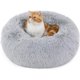 thumbnail image 1 of Cama para gatos Cama para perros mullida y lavable lugar para dormir para gatos y perros pequeños, cojín de felpa para gatos, cama redonda para abrazar, tamaño 50x50 / 60x60 cm, gris, 1 of 5