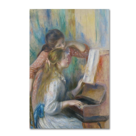 Trademark Fine Art 'Young Girls At The Piano' Canvas Art by Renoir