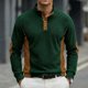thumbnail image 2 of Tops de Verano de Manga Larga para Hombres Cuello de Pie Color Bloque Botón Abajo Camisa, Tops de Manga Larga Patchwork Blusa Casual con Ajuste Relajado, Chaqueta de Moda Ligera, 2 of 9