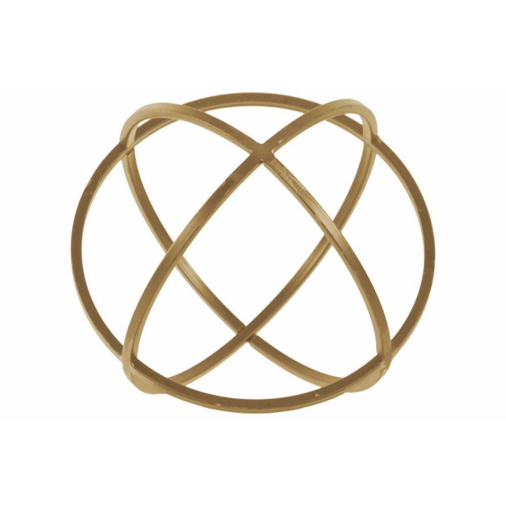 Metal Orb Sphere Design (3 Circles) Gold Large
