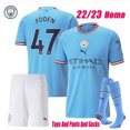 thumbnail image 1 of Manchester City kids kit 2022-23 Home Traje HAALAND Jersey, 1 of 4