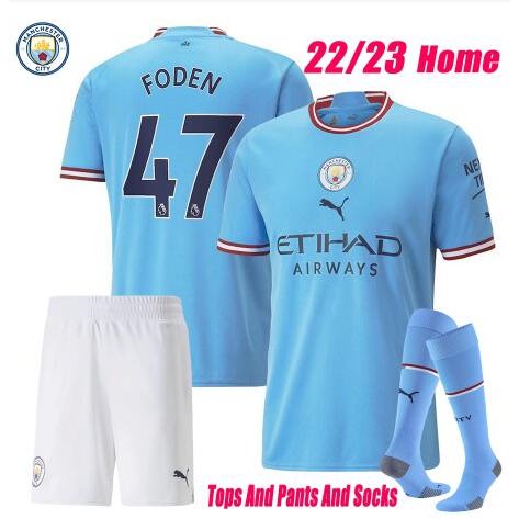 Manchester City kids kit 2022-23 Home Traje HAALAND Jersey