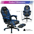 thumbnail image 2 of Gymax Massage Gaming Chair Racing Recliner Computer Desk Chair w/Footrest Blue, 2 of 10