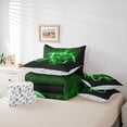 thumbnail image 5 of Homewish Neon Gamepad Gaming Bedding Comforter Set 7 Pieces, Bling Green Lightning Full Bedding Set, Cartoon Video Game Controller Reversible Fitted Sheet Flat Sheet, Microfiber Bedroom Decor, 5 of 7
