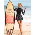thumbnail image 3 of IDOPIP 2 Piece Long Sleeve Rash Guard Set Long Sleeve Swimsuit Zip Front Swim Shirt Dress with Shorts, 3 of 8